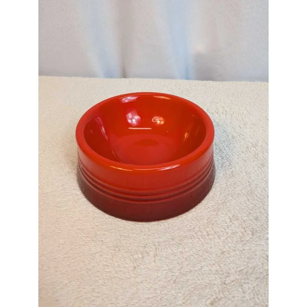 Le Creuset Red‎ Ceramic Pet Bowl Dish Luxury Kitchenware Dishwasher Safe